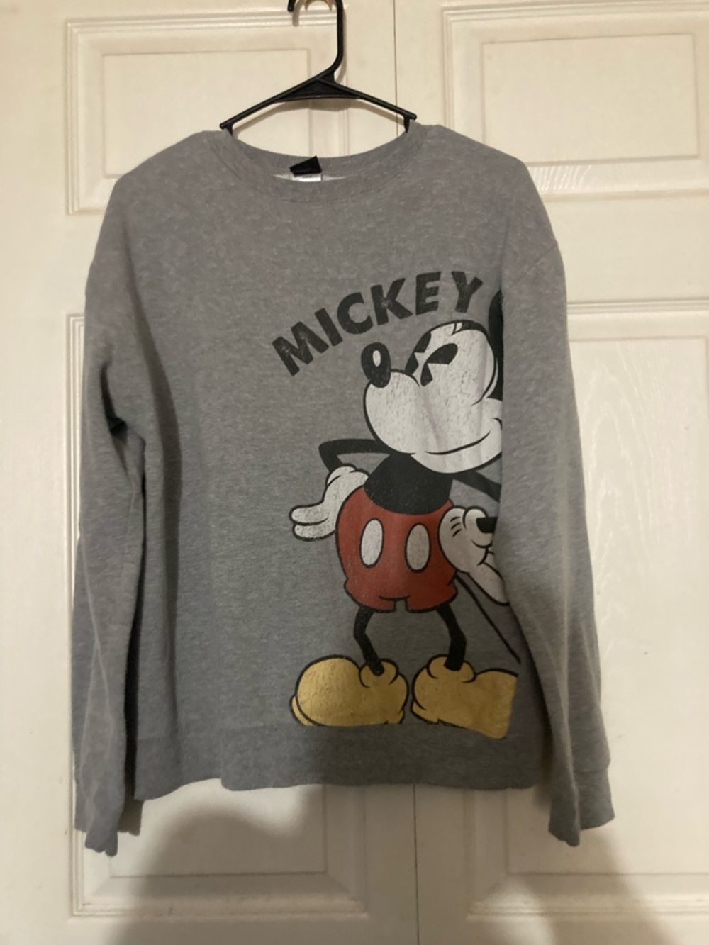 Disney Gray Mickey Graphic Crewneck Sweatshirt XS